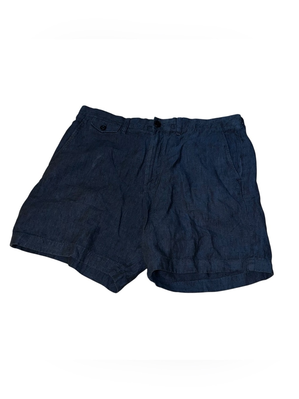 J. Crew 100% linen men’s shorts 7” blue waist 35 blue